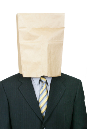 Man with sack over his head