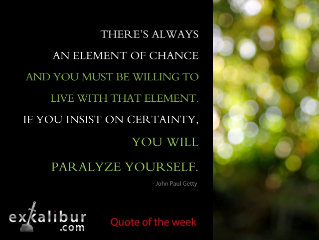 Monday quote element of chance blog post